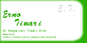 erno timari business card